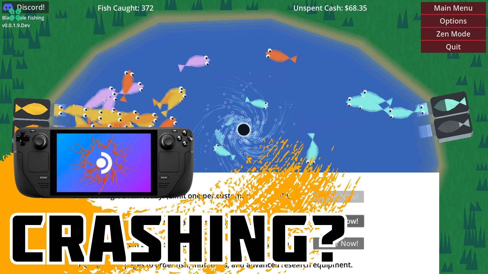 Artwork of BlackHoleFishing and its fix of crashing by TCG