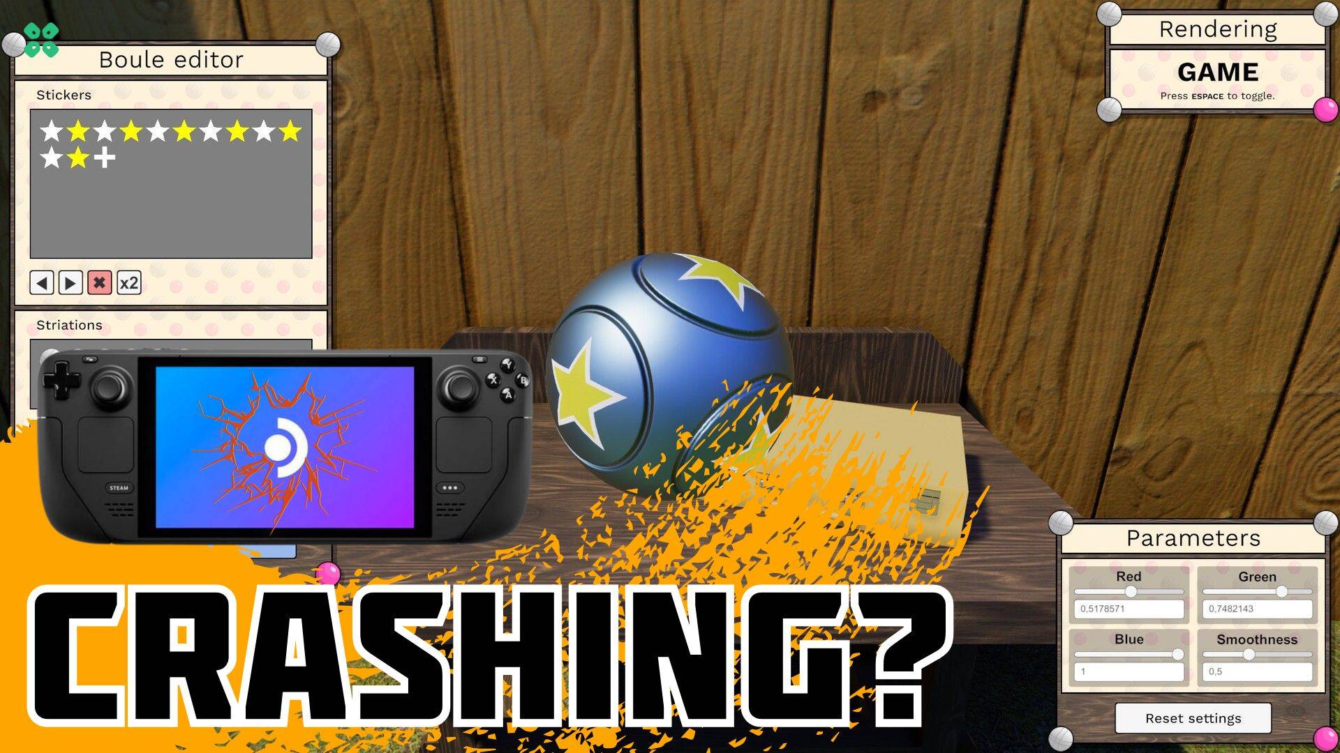 Artwork of Cochonnet and its fix of crashing by TCG
