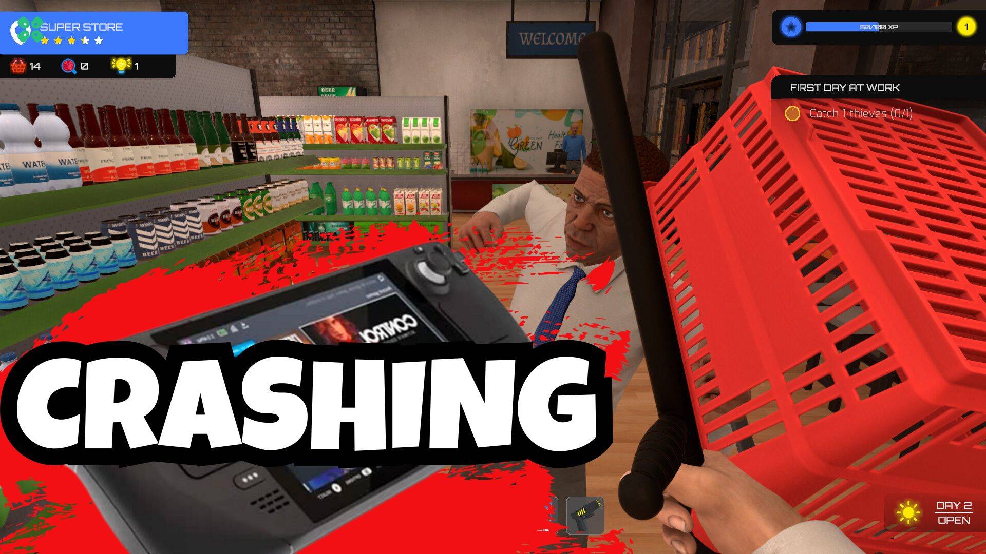 Artwork of SupermarketGuardSimulator and its fix of crashing by TCG
